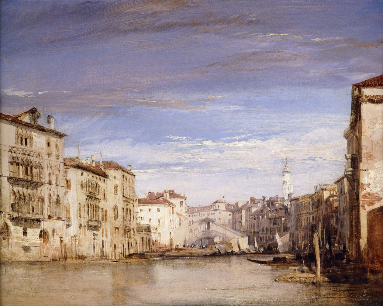 Vista para o Grande Canal de Veneza, do Palazzo Bernardo Olhando para a Ponte Rialto, de Richard Parkes Bonington