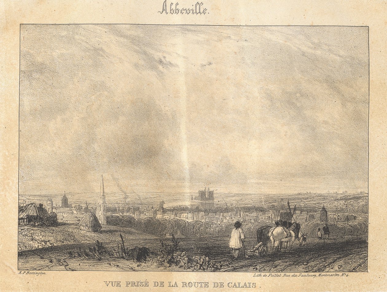 Abbeville - Vista da estrada para Calais de Richard Parkes Bonington