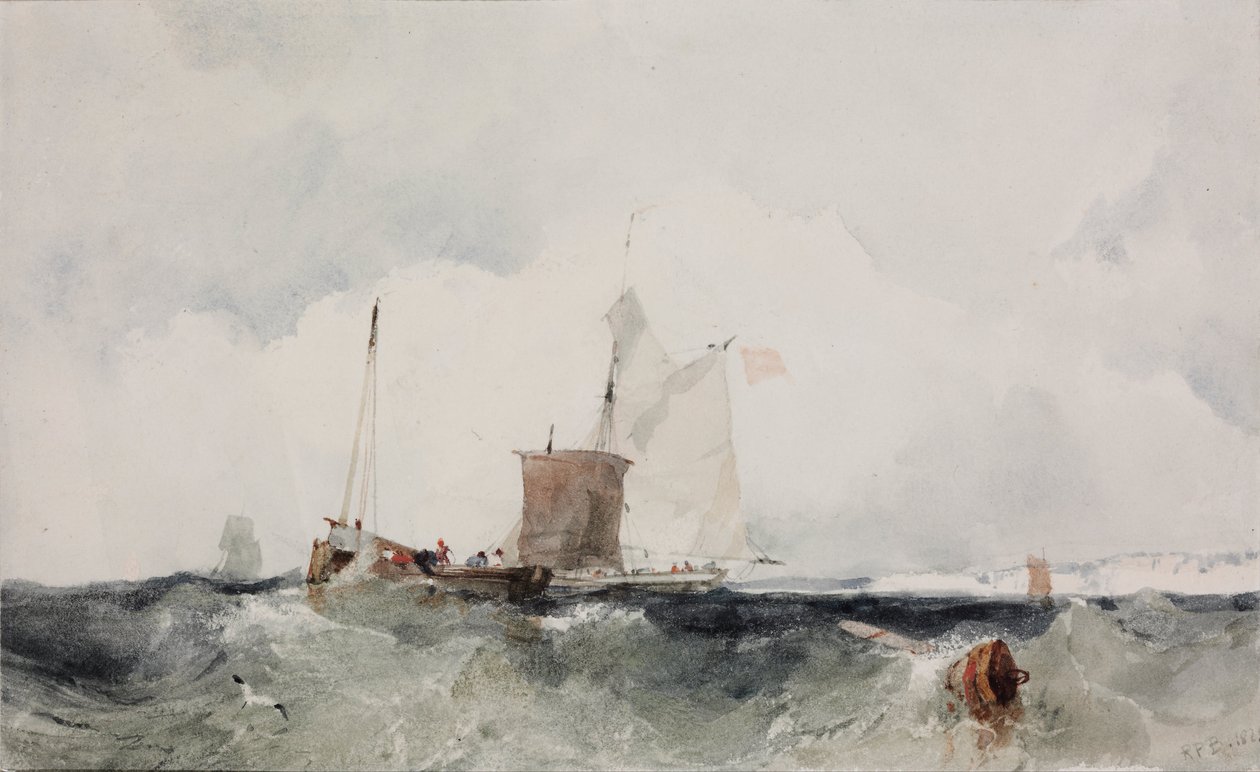 Na costa inglesa de Richard Parkes Bonington