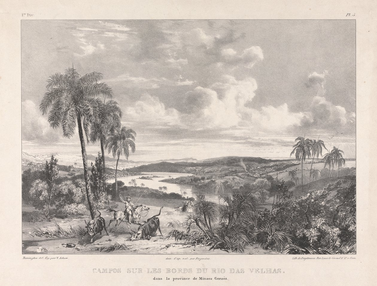 Campos sur les bords du Rio das Velhas de Richard Parkes Bonington