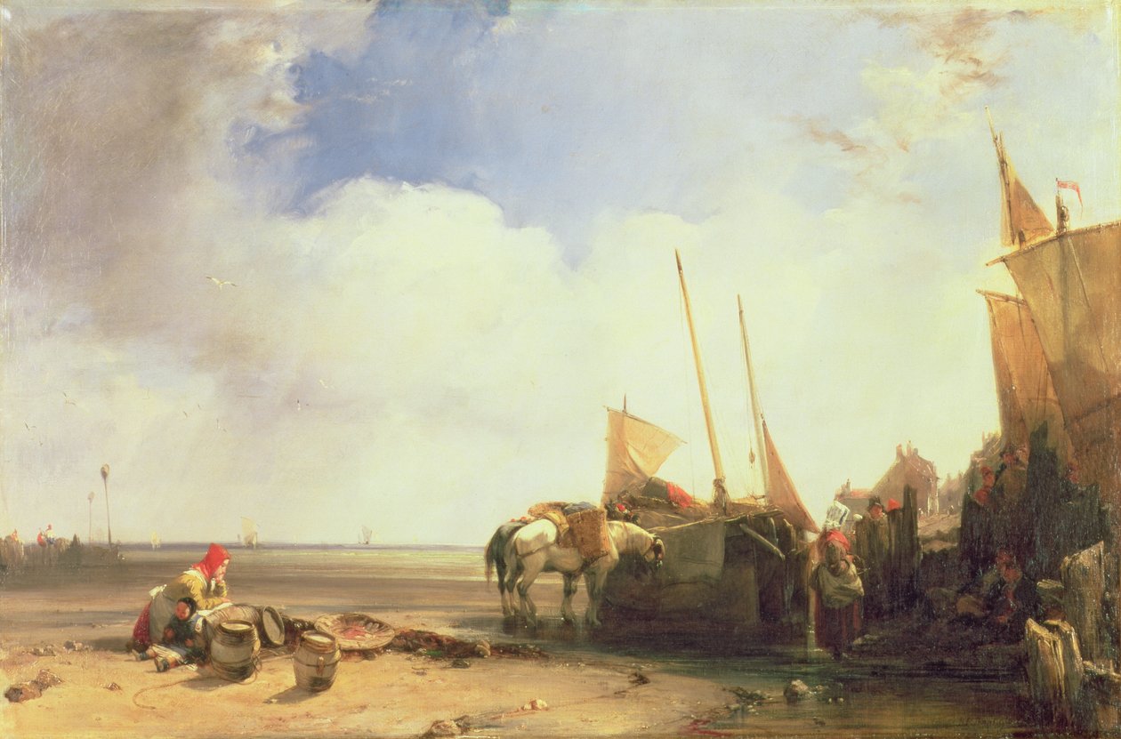 Cena costeira na Picardia, c.1826 (óleo sobre tela) de Richard Parkes Bonington