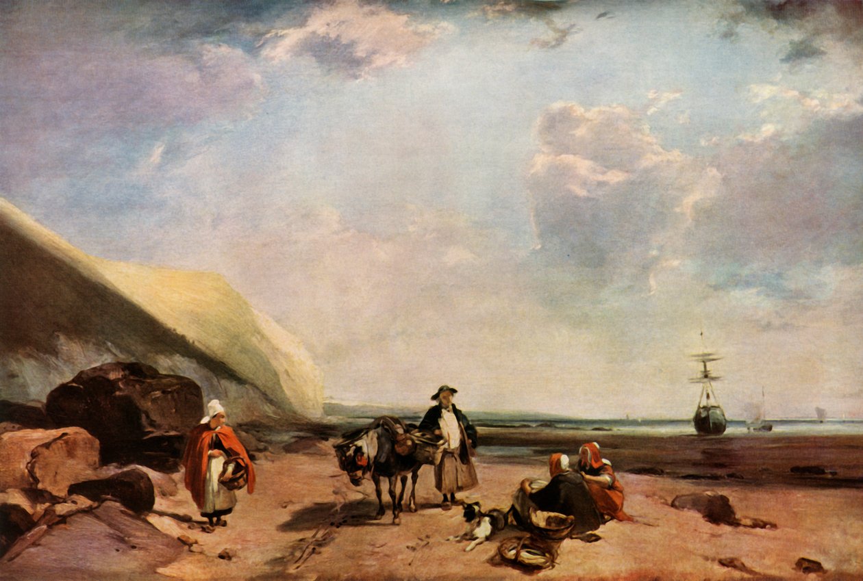 Pescadores na costa da Normandia, França, c1824, 1934. de Richard Parkes Bonington