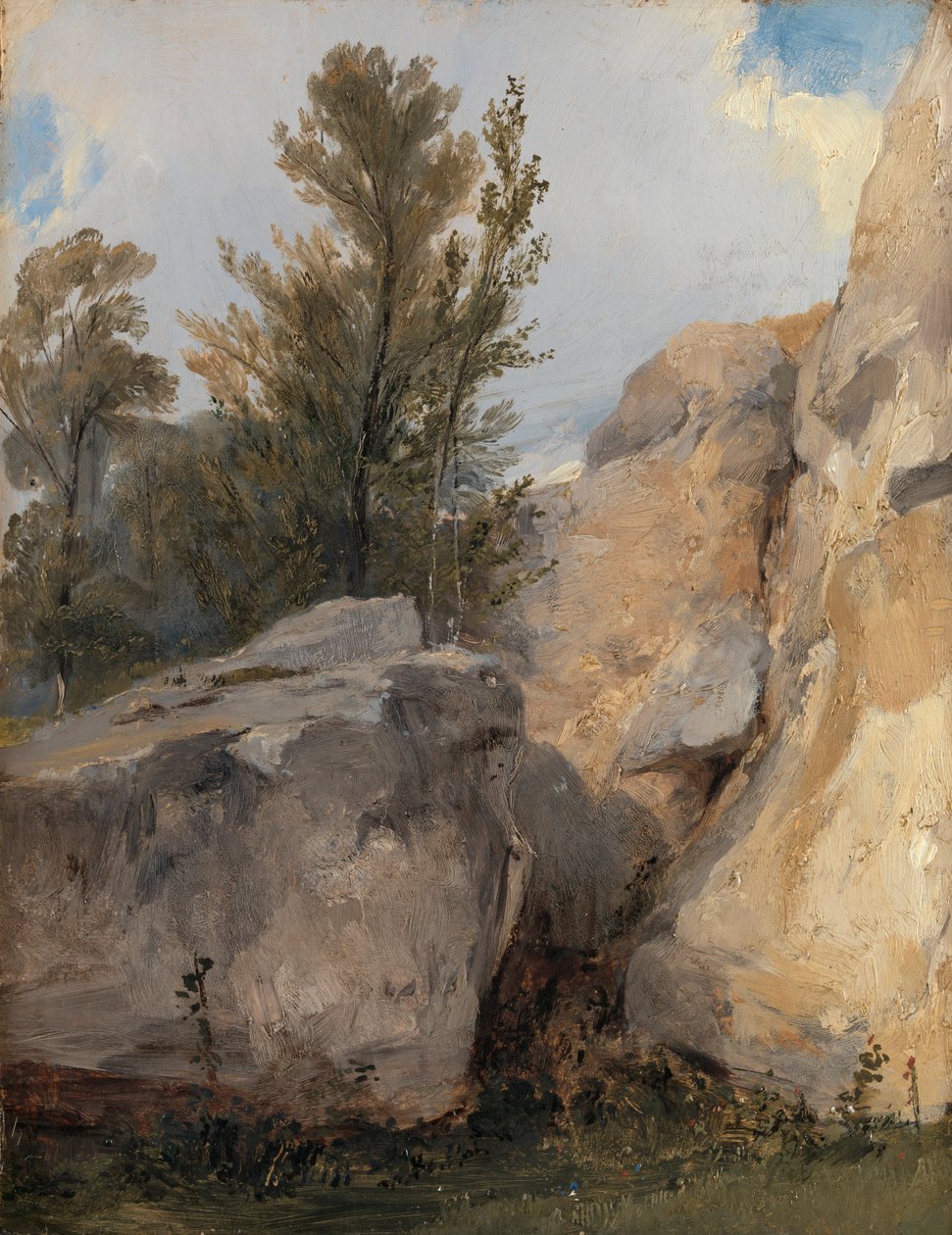 Na Floresta em Fontainebleau de Richard Parkes Bonington