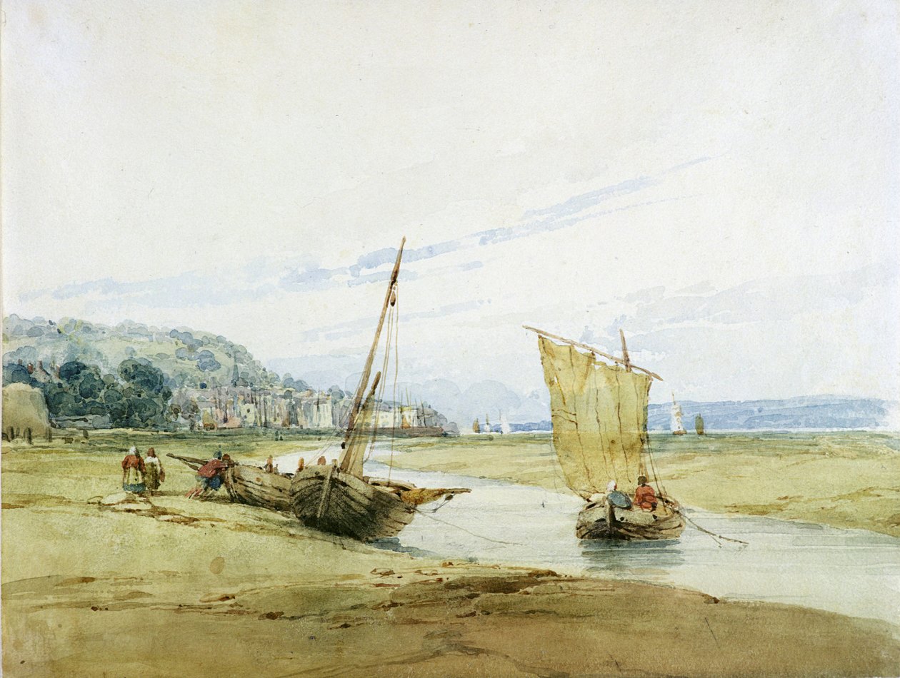Perto Honfleur, c.1822 (wc sobre grafite no papel) de Richard Parkes Bonington