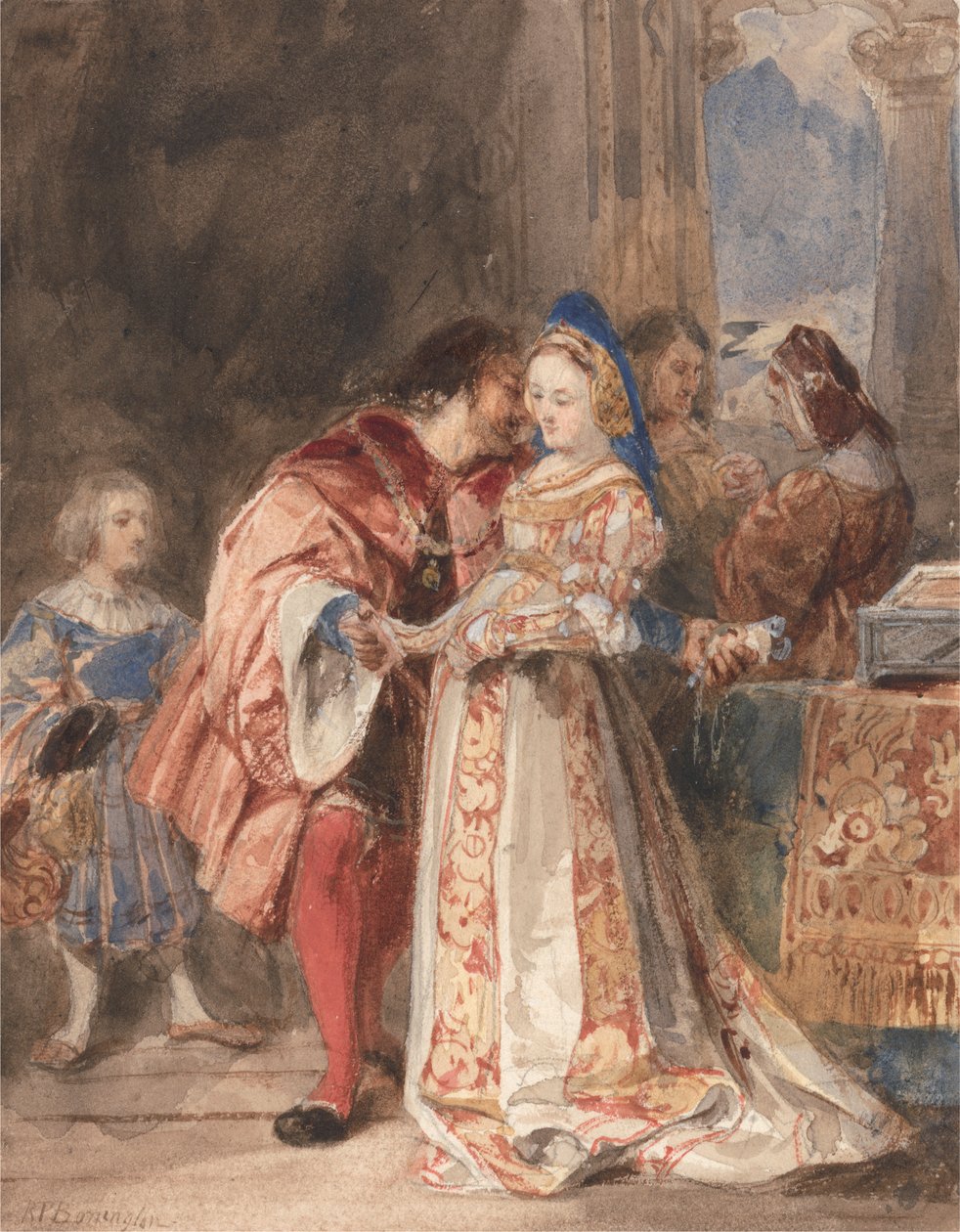 Portia e Bassanio de Richard Parkes Bonington