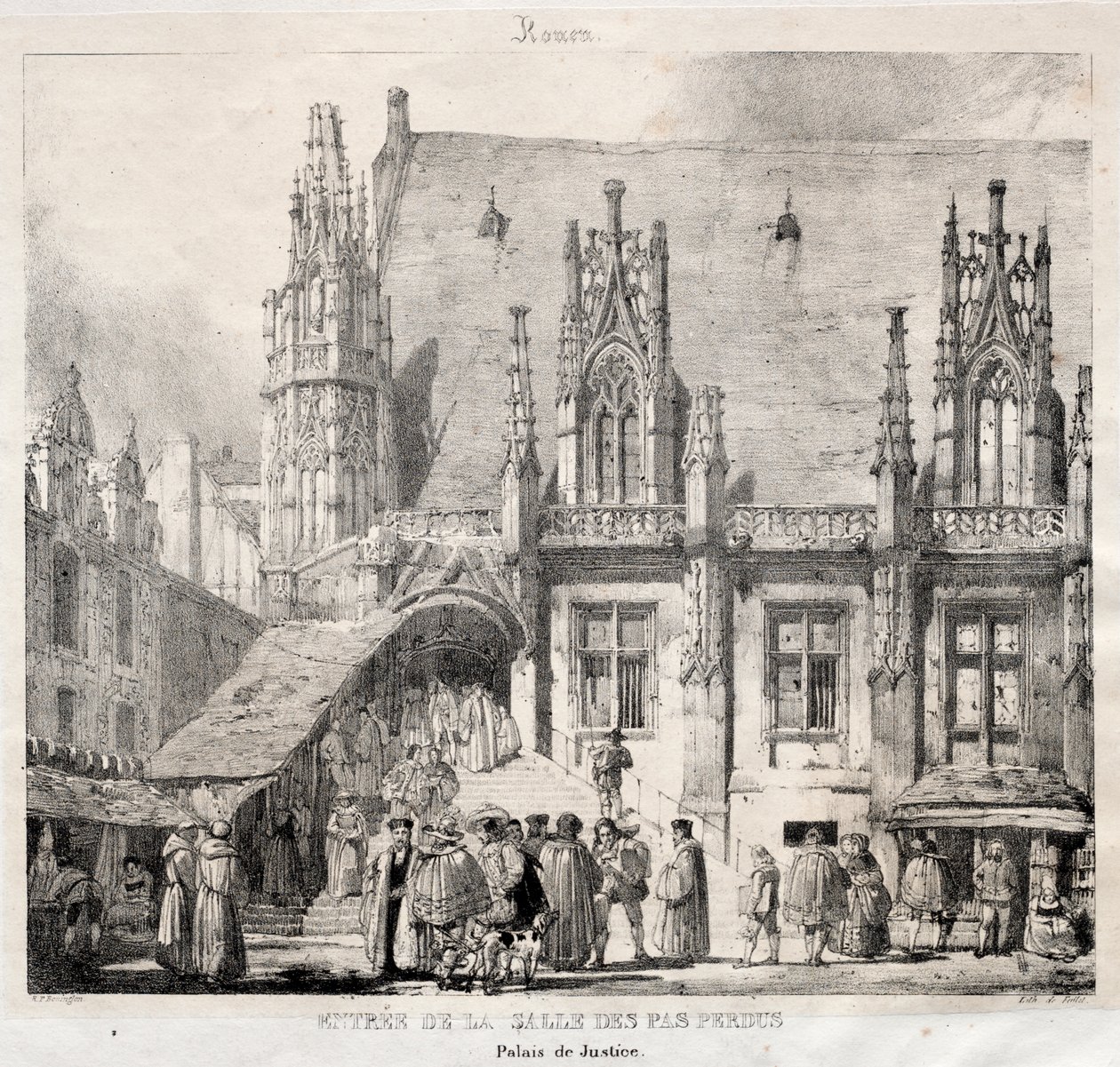 Rouen: Entrada para a Salle des Pas Perdus, Palácio da Justiça de Richard Parkes Bonington