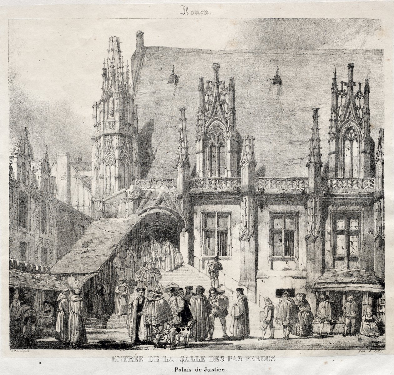 Rouen: Entrada para a Salle des Pas Perdus, Palácio da Justiça de Richard Parkes Bonington