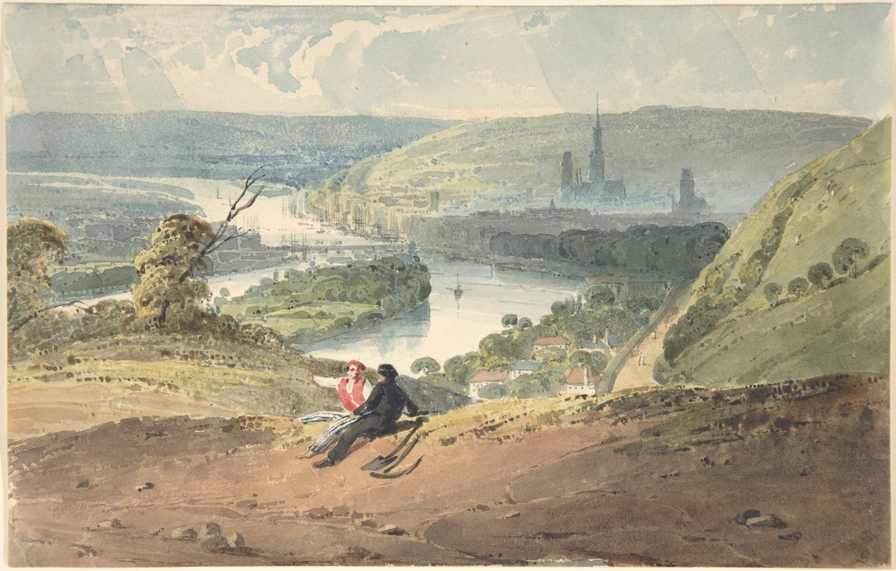 Rouen, Vista a partir de Bon-Secours de Richard Parkes Bonington