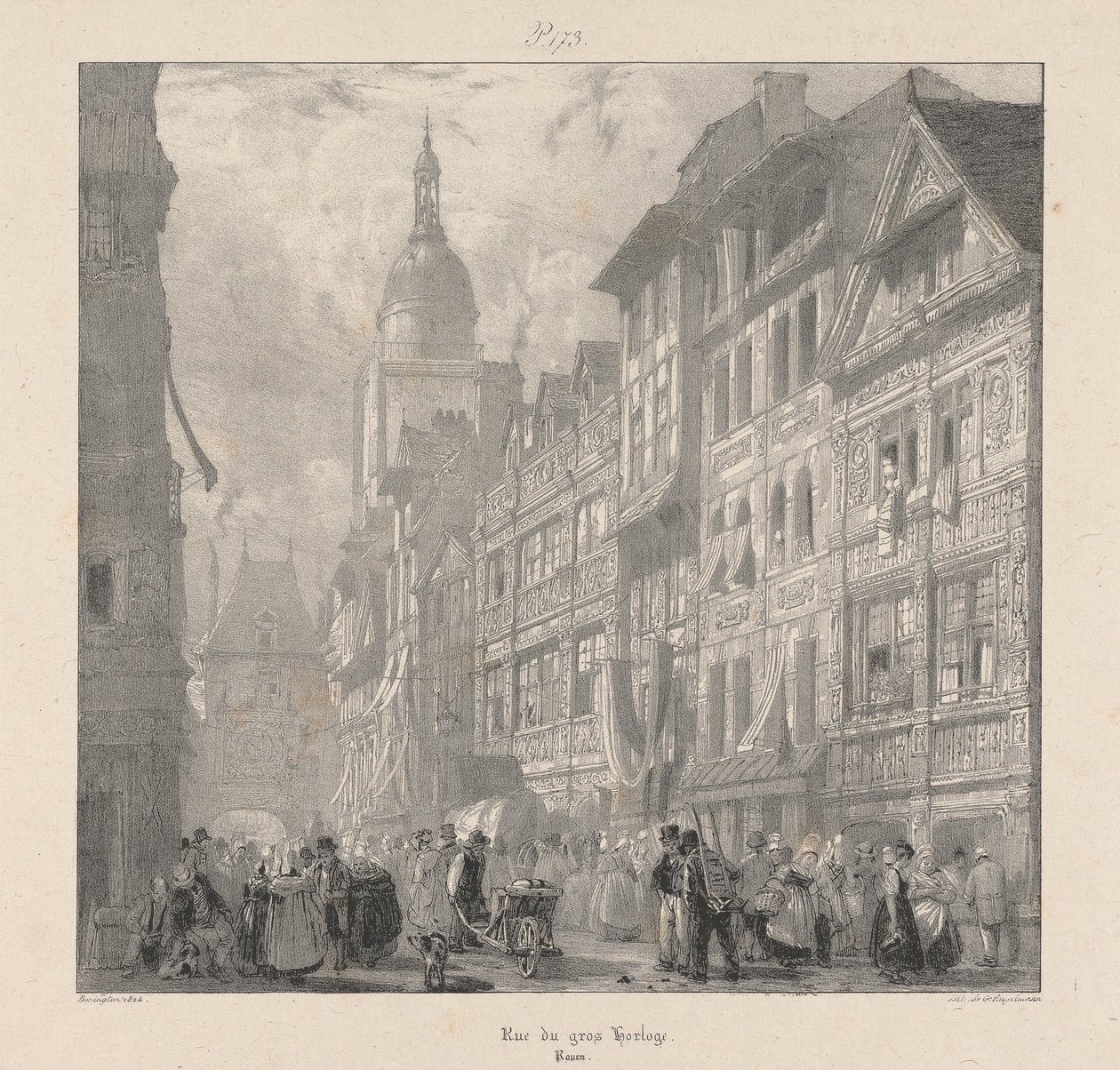 Rue du Gros Horloge de Richard Parkes Bonington