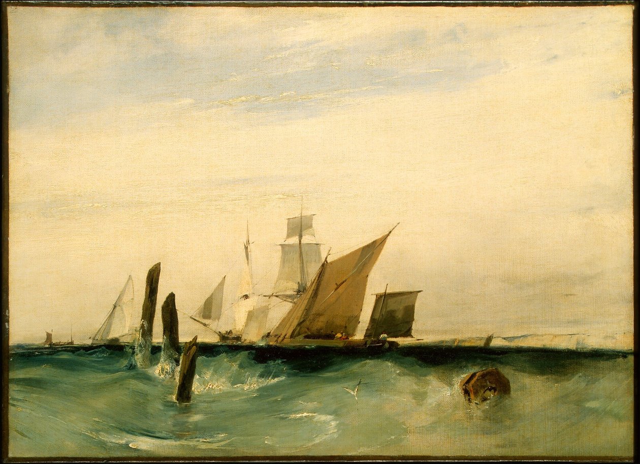 Marinha: ao largo da costa francesa de Richard Parkes Bonington