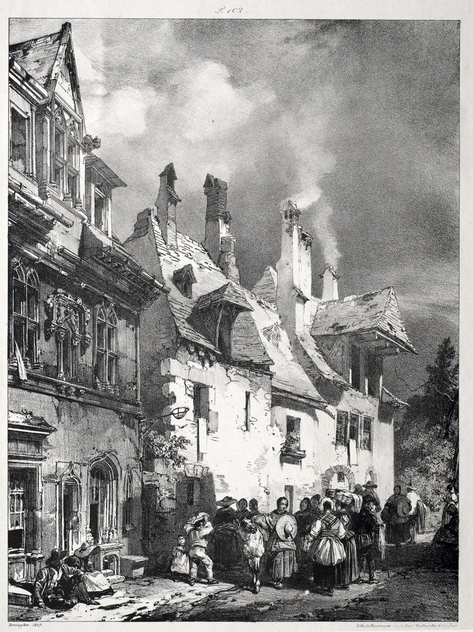 Rua nos arredores de Besançon, França de Richard Parkes Bonington