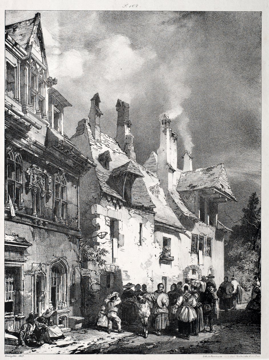 Rua nos arredores de Besançon, França de Richard Parkes Bonington