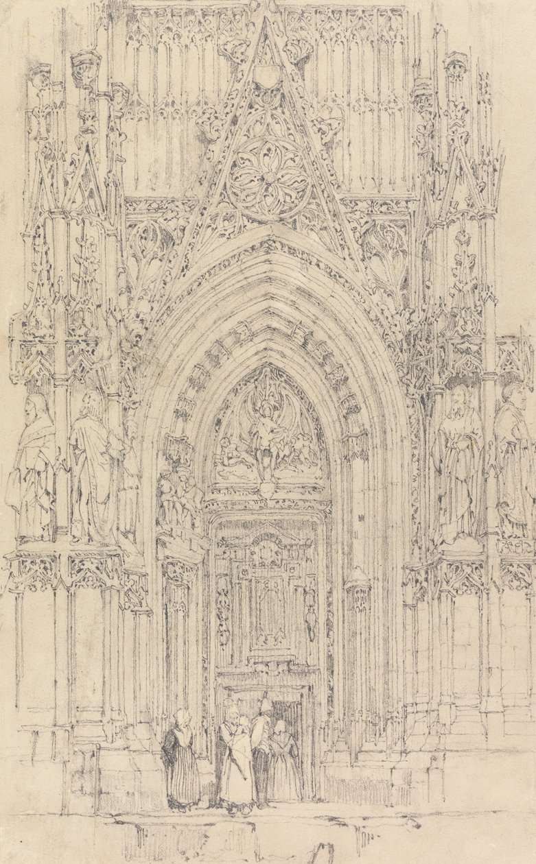A Igreja de St. Wulfran, Abbeville: A Porta Norte da Frente Oeste de Richard Parkes Bonington