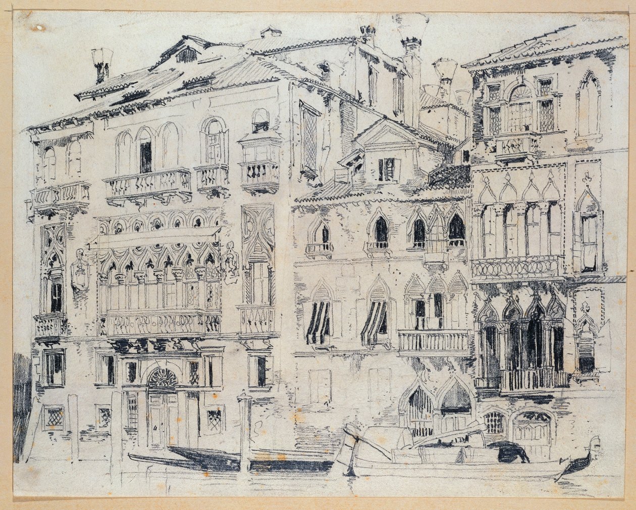 O Grande Canal, Veneza, c.1826 (lápis) de Richard Parkes Bonington