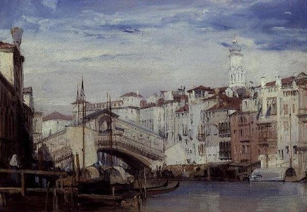 A Ponte Rialto, Veneza de Richard Parkes Bonington