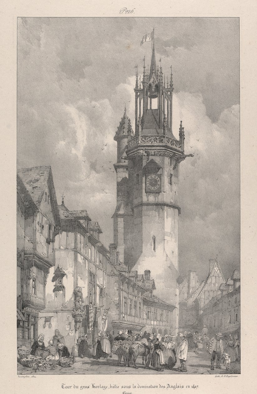A Torre do Grande Relógio, construída sob domínio inglês em 1417 de Richard Parkes Bonington