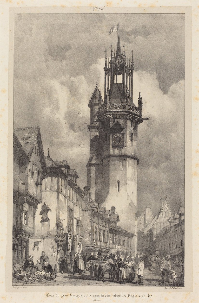 Torre do Grande Relógio, Evreux de Richard Parkes Bonington