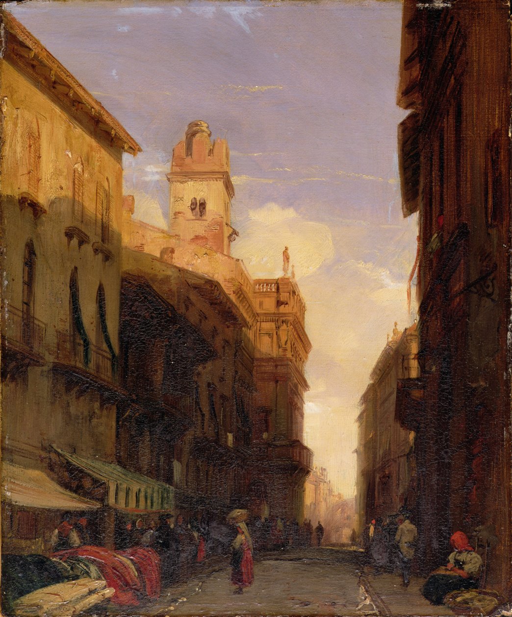 Vista do Palácio do Príncipe Maffei, Verona, c.1826-27 de Richard Parkes Bonington