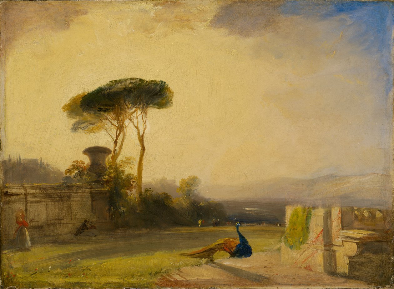 Vista nos terrenos de uma villa perto de Florença de Richard Parkes Bonington