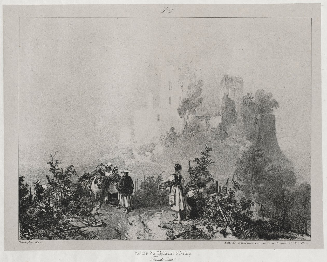 Viagens pitorescas e românticas na França antiga, Franco-Condado ..., 1825. de Richard Parkes Bonington