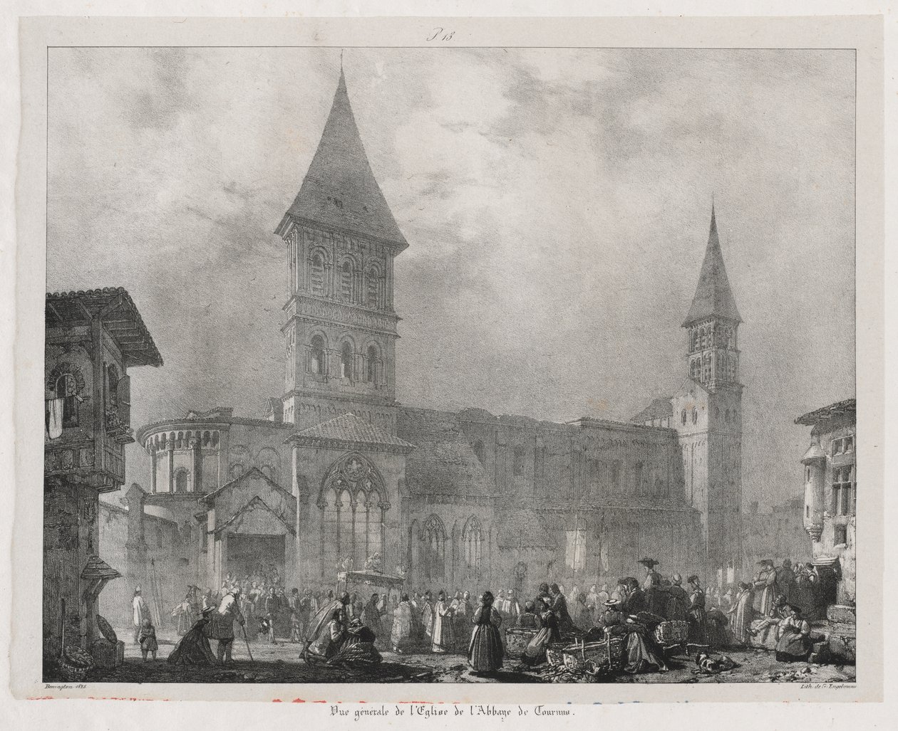 Viagens pitorescas e românticas na França antiga, Franche-Comté: Tournus Abbey Church de Richard Parkes Bonington
