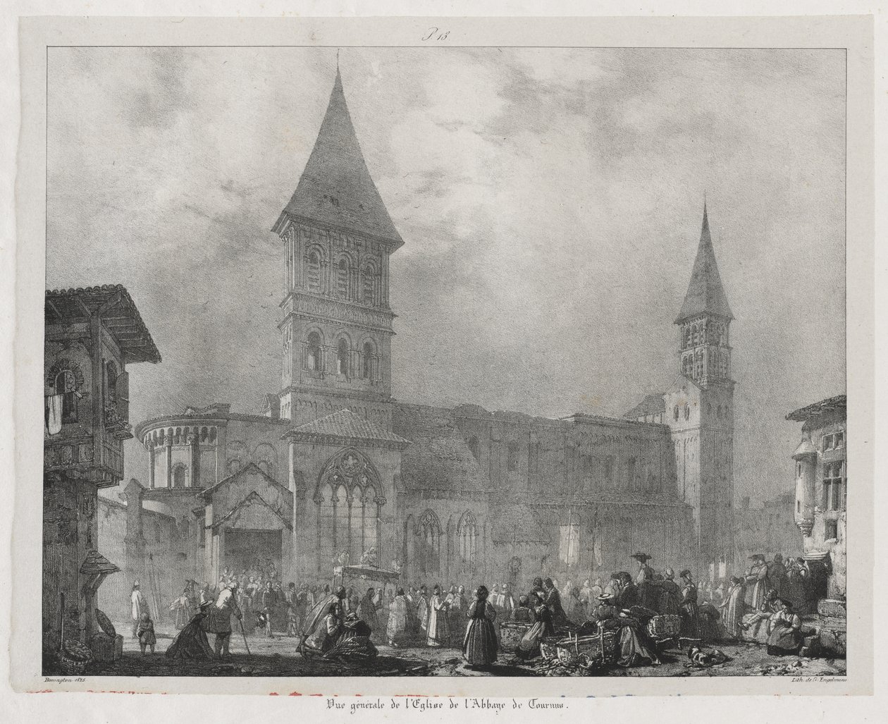 Viagens pitorescas e românticas na França antiga, Franche-Comté: Tournus Abbey Church de Richard Parkes Bonington