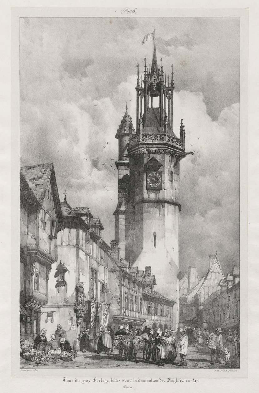 Viagens pitorescas e românticas na França antiga, Normandia, 1824. de Richard Parkes Bonington