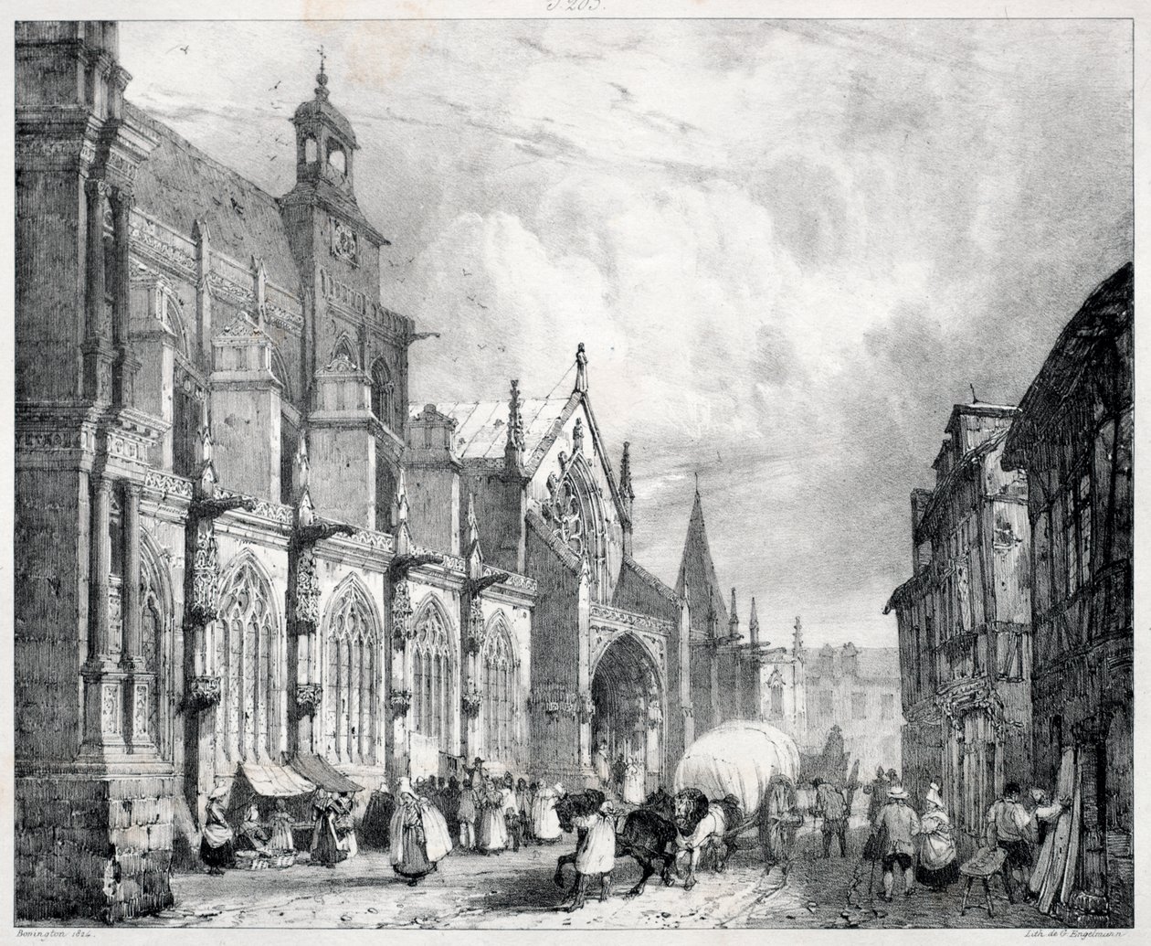 Viagens pitorescas e românticas na França antiga, Normandia: Igreja de Saint Gervais e Saint Protais em Gisors de Richard Parkes Bonington