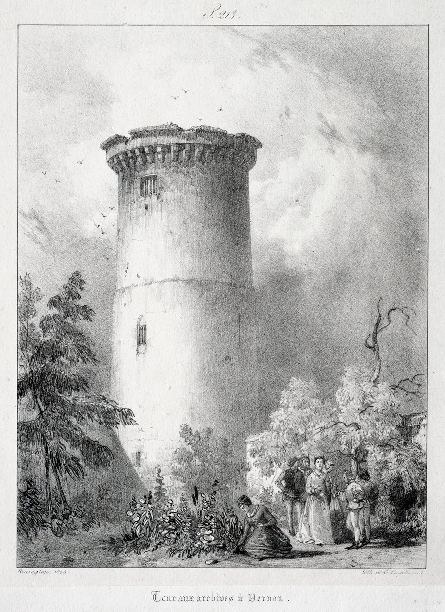 Viagens pitorescas e românticas na França antiga, Normandia: Tour aos arquivos em Vernon de Richard Parkes Bonington