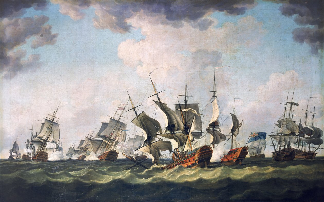 A batalha da baía de Quiberon, 20 de novembro de 1759 (pintura a óleo) de Richard Paton