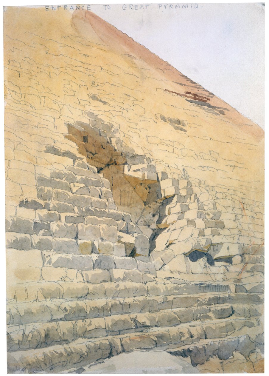Entrada da Grande Pirâmide, Egito, século XIX de Richard Phene Spiers