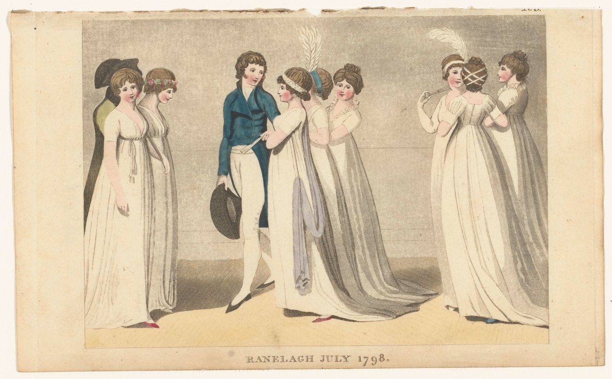 Revista Female Fashions of London and Paris: Ranelagh de Julho 1798 de Richard Phillips