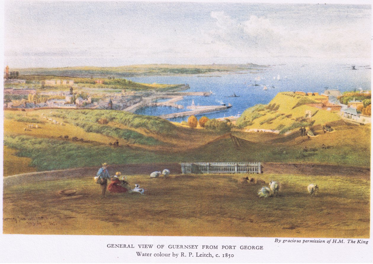 Vista geral de Guernsey de Port George, 1945 de Richard Principal Leitch