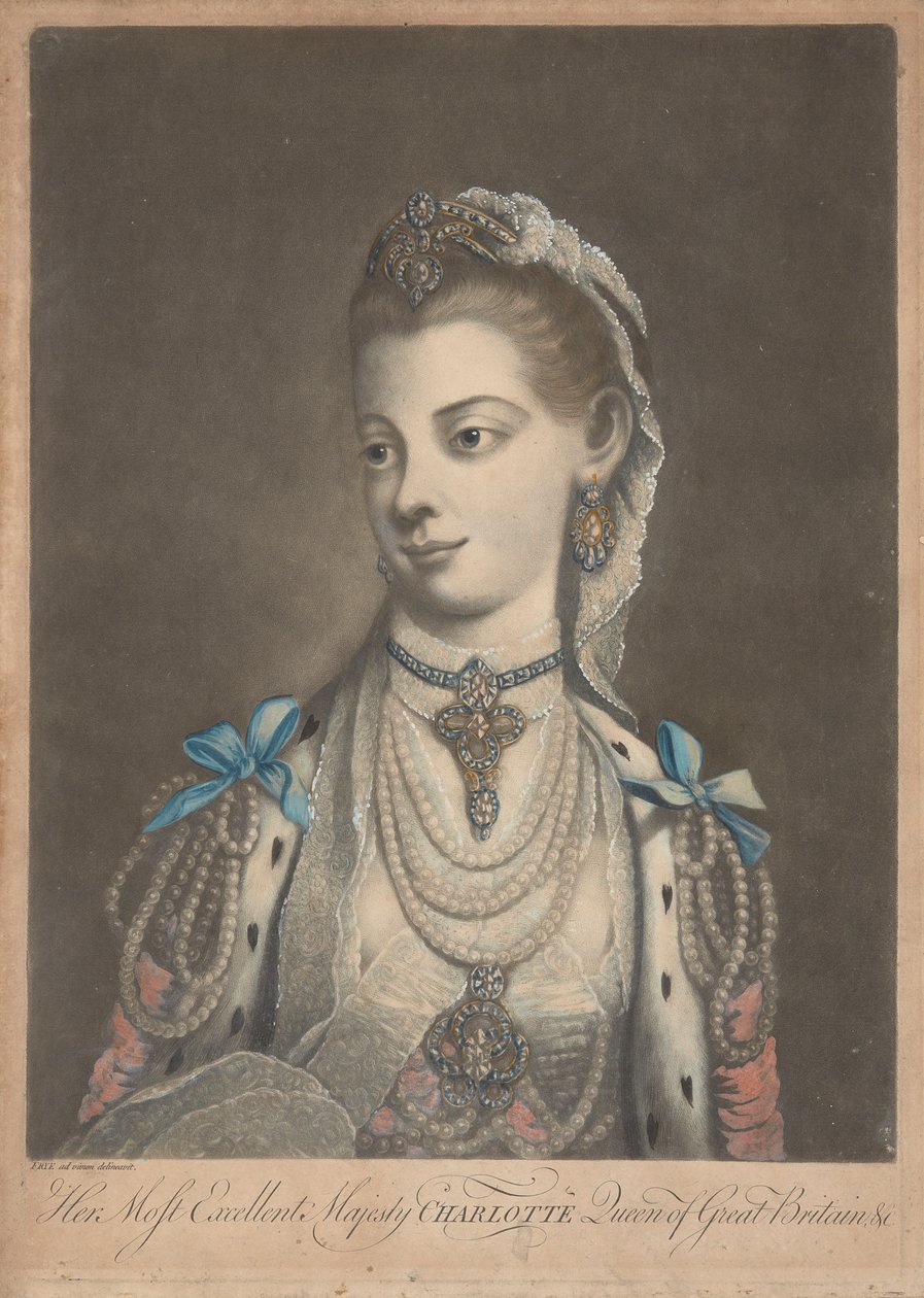 Rainha Charlotte, c.1762 (estampado) de Richard Purcell