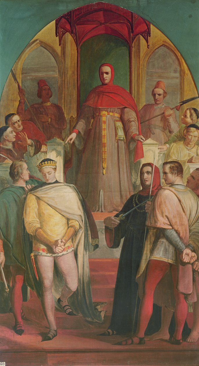 Príncipe Henrique (1387-1422) Reconhecendo a Autoridade do Juiz Gascoigne (c.1350-1419) 1845 de Richard Redgrave