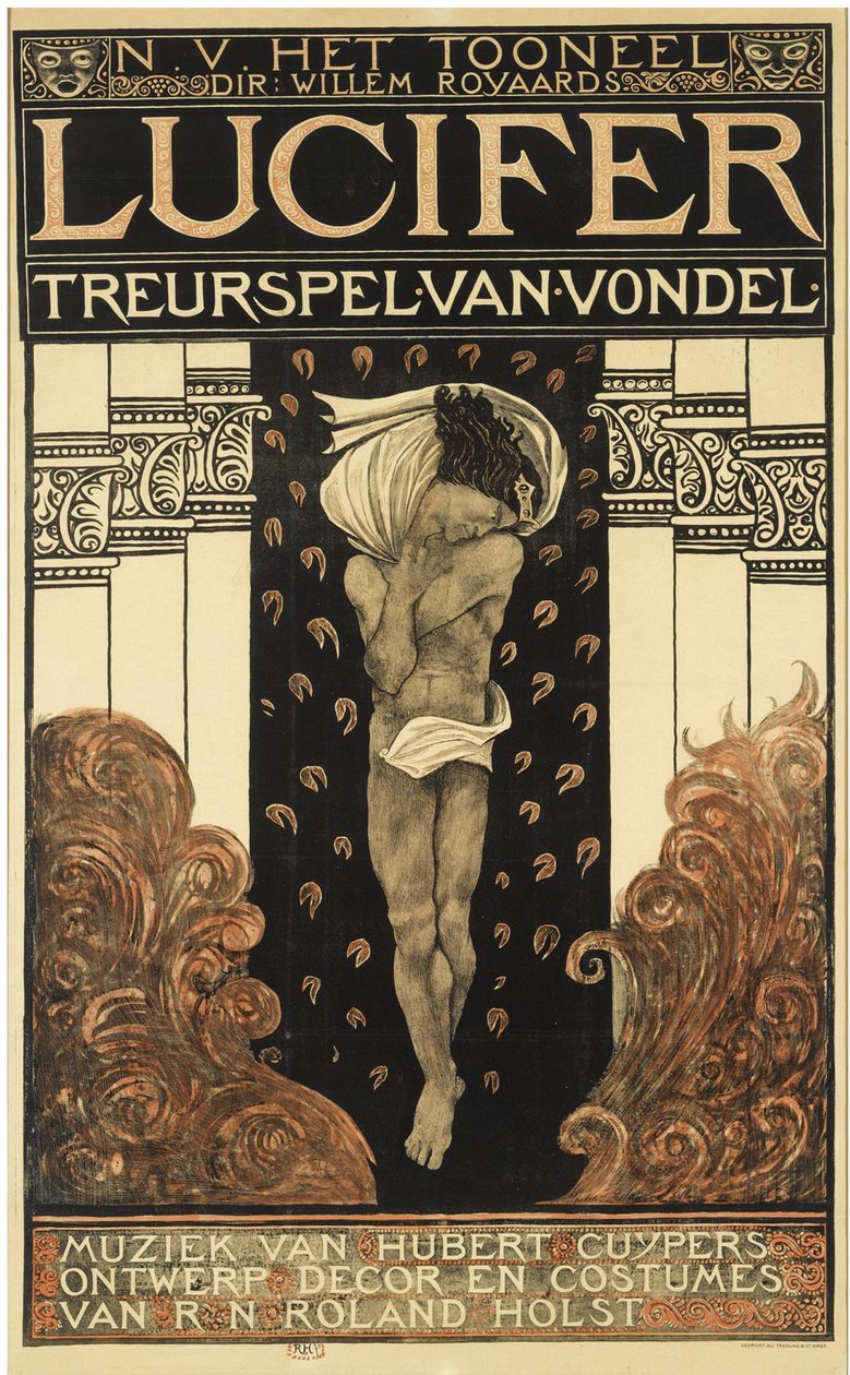 Cartaz da peça Lúcifer, 1910 de Richard Roland Holst