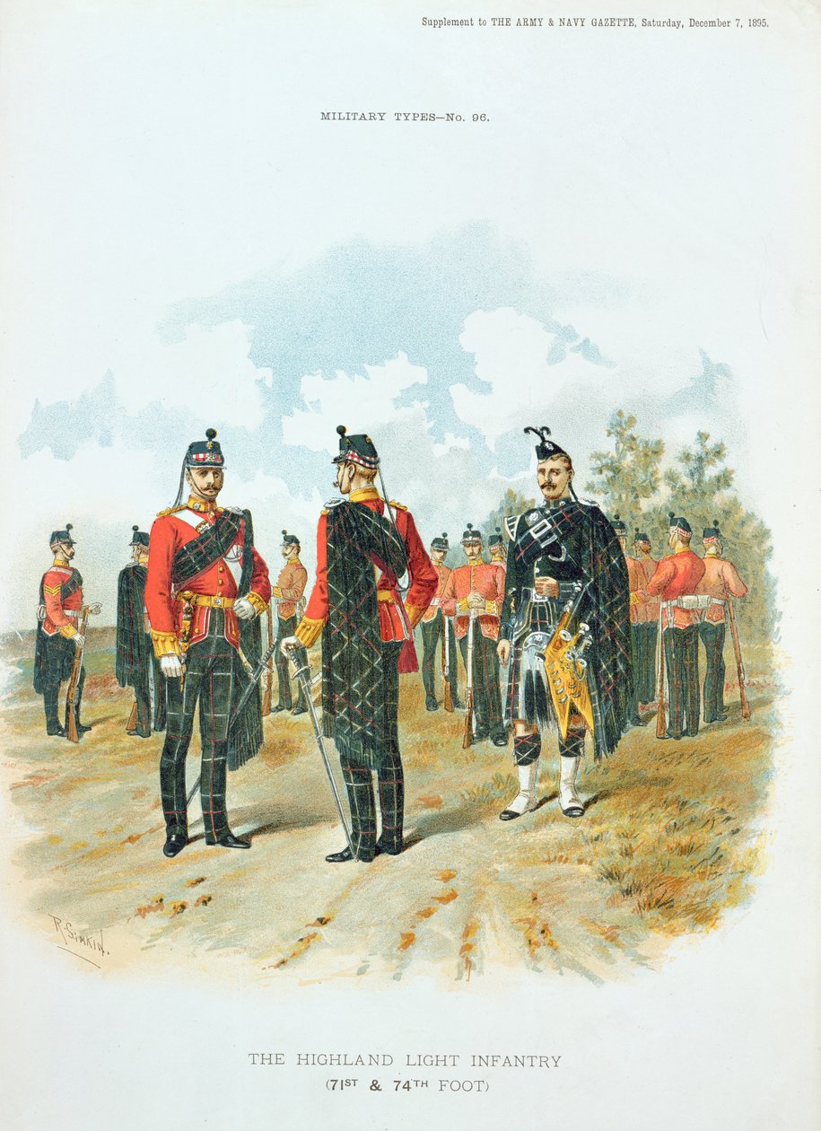 A Highland Light Infantry, do suplemento ao Art and Navy Gazette, 7 de dezembro de 1895 de Richard Simkin