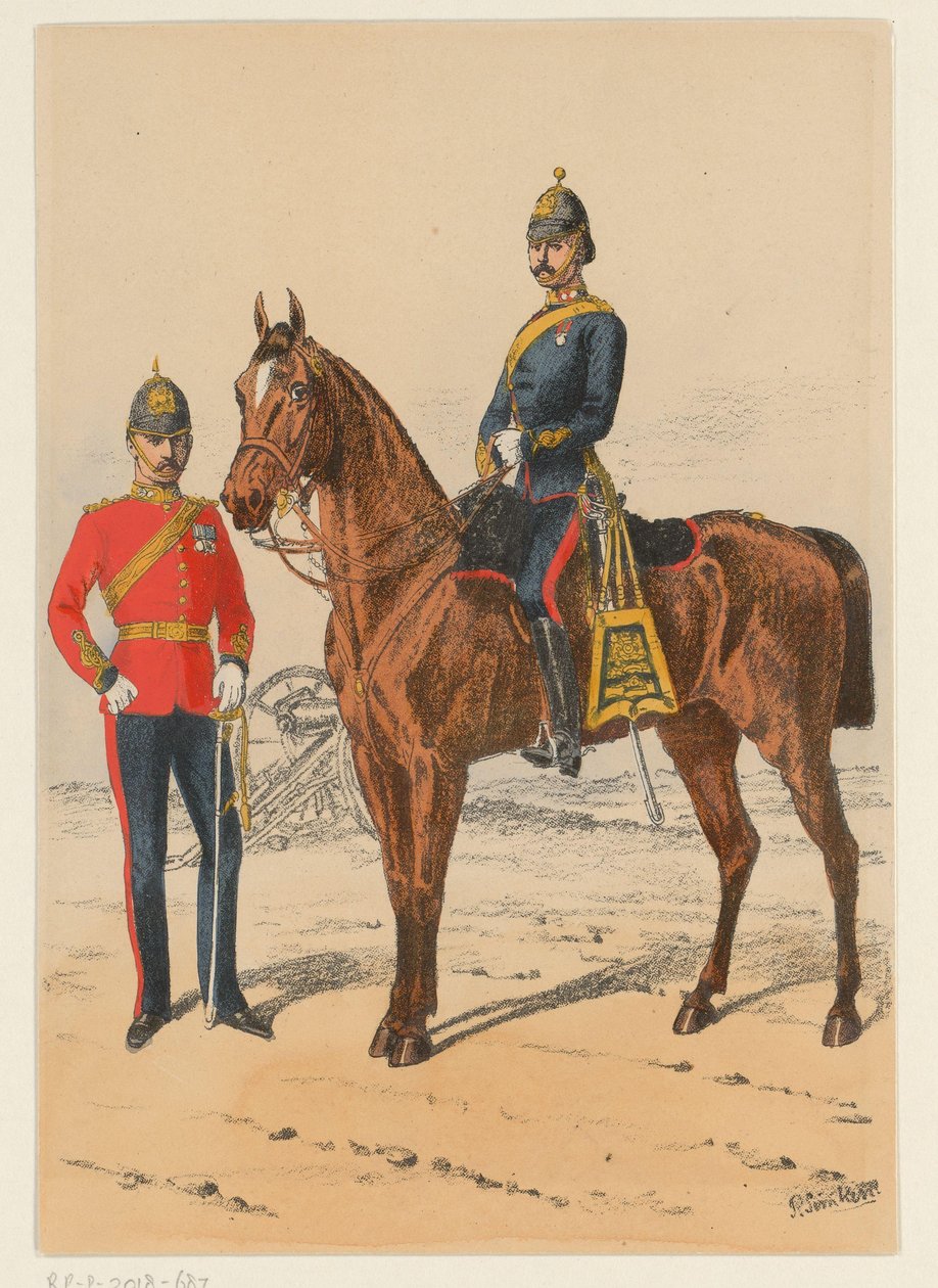 Dois soldados britânicos
Nove representações de fardas militares britânicas (título da série) de Richard Simkin