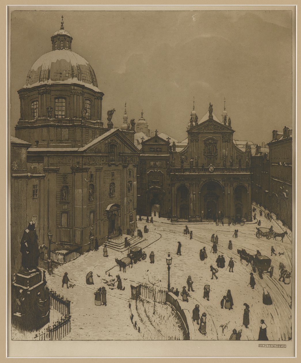 A Praça Kreuzherren em Praga de Richard Teschner