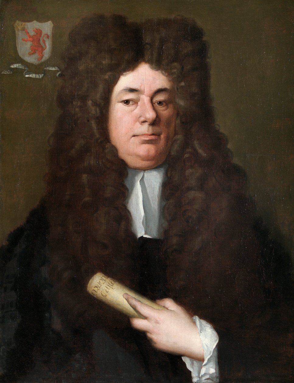 William Petyt segurando uma cópia da Magna Carta, c.1690 (óleo sobre tela) de Richard Van Bleek