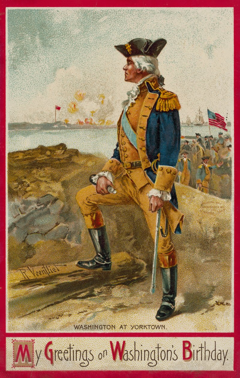 George Washington em Yorktown (cromolitografia) de Richard Veenfliet