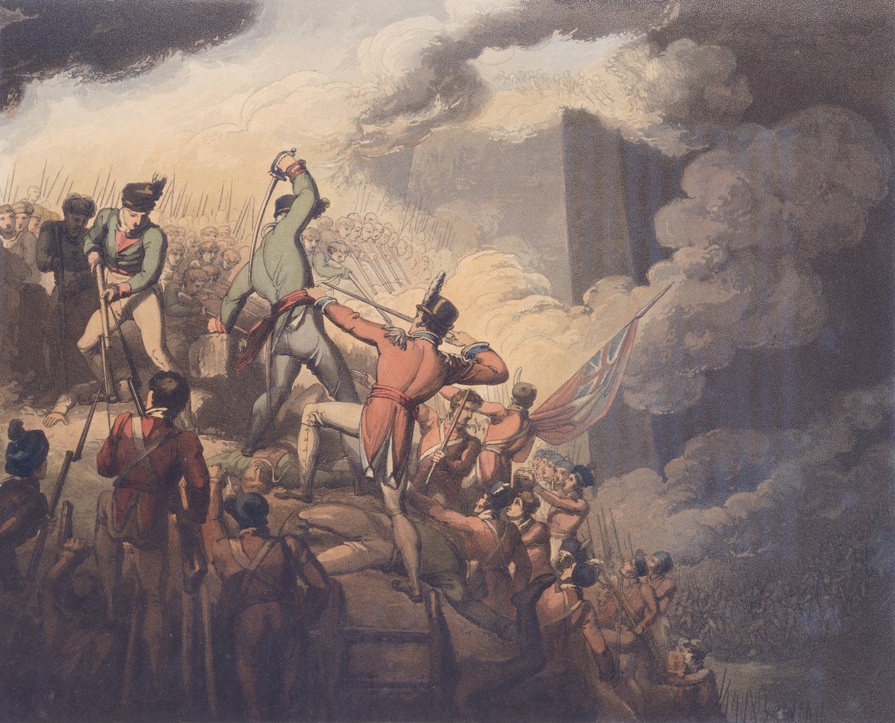 Badajoz, 6 de abril de 1812, de "As vitórias do duque de Wellington", gravado por T. Fielding, pub. 1819 (ver 115640) de Richard Westall