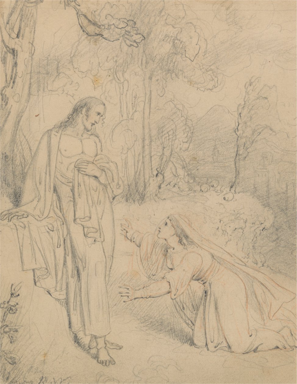 Cristo aparece a Maria Madalena (João 20:13-14) de Richard Westall