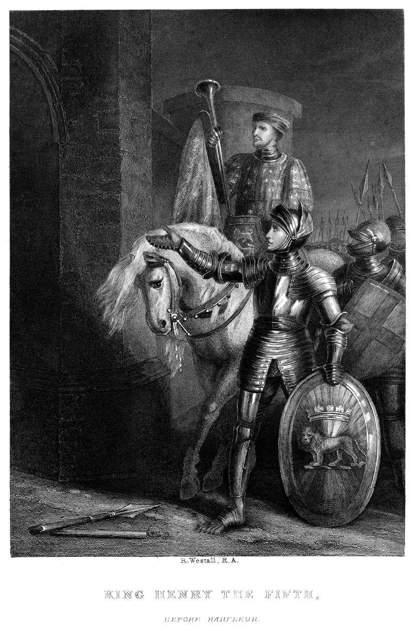 Rei Henrique V 1387-14220, antes de Harfleur, século XIX. de Richard Westall