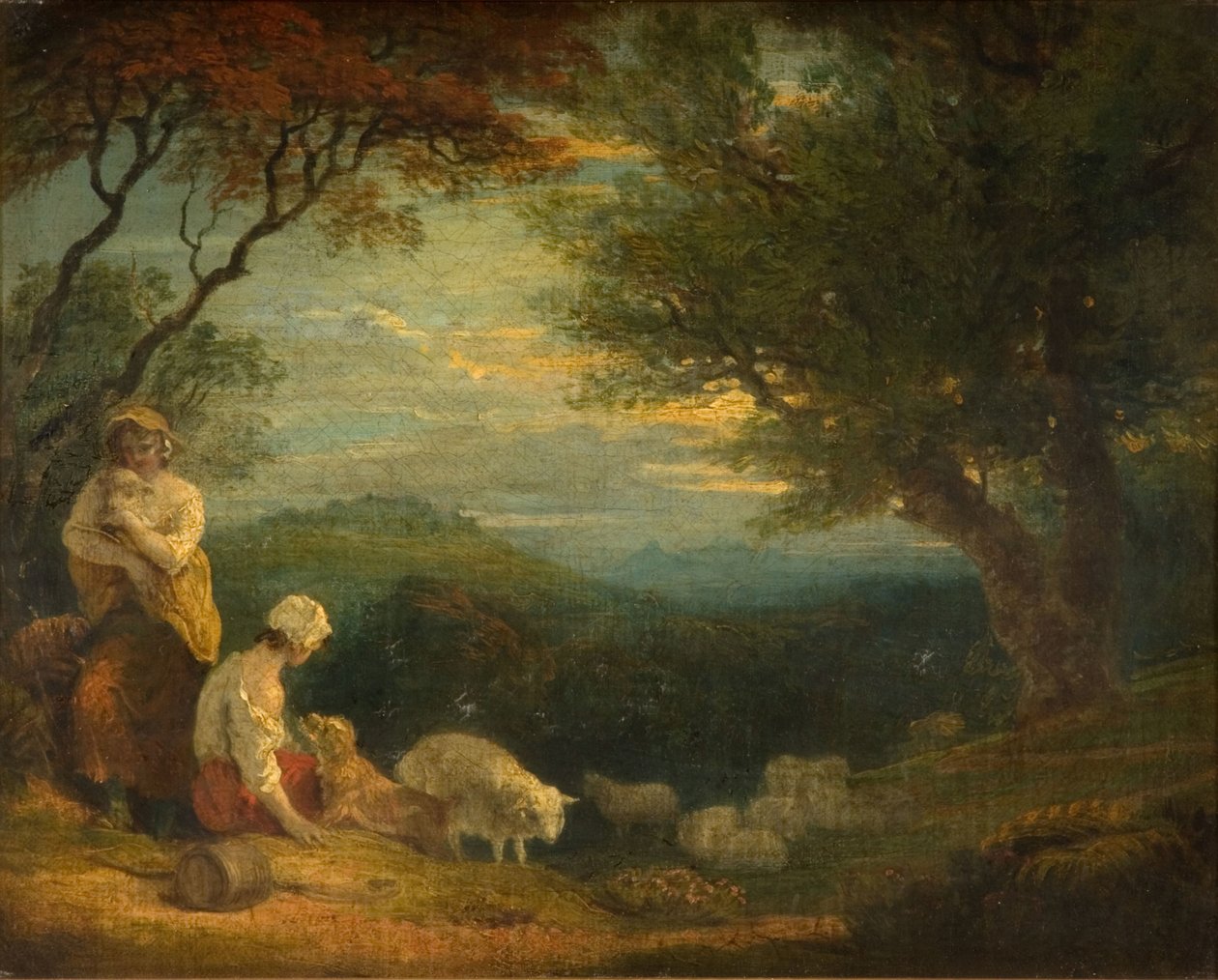 Paisagem com mulheres, ovelhas e cães, 1830. de Richard Westall