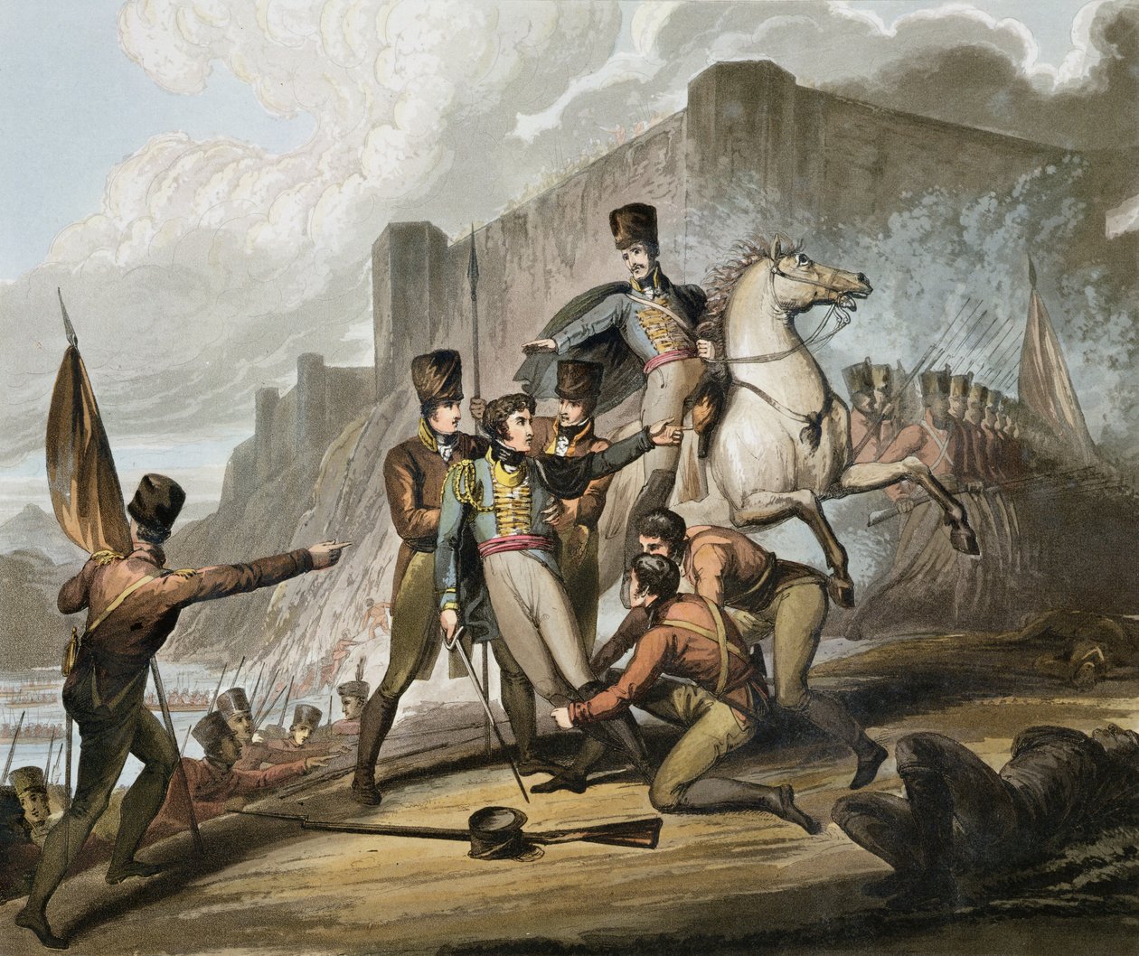 Porto, de "As vitórias do duque de Wellington", gravado por T. Fielding, pub. 1819 de Richard Westall