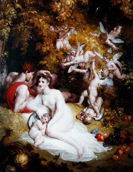Vertumnus e Pomona, c.1807 (óleo sobre painel) de Richard Westall