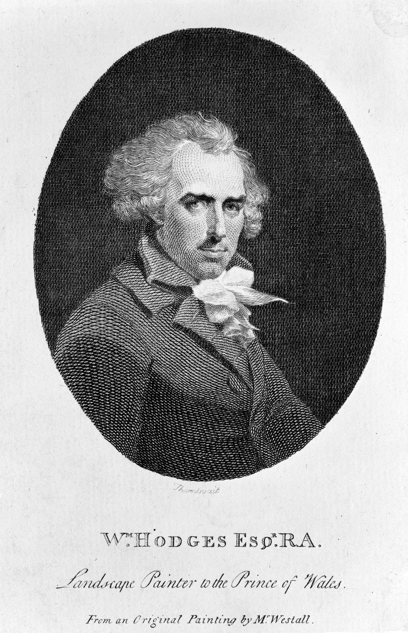 William Hodges RA, gravado por Fitzgerald Thornthwaite, publicado em &39;The Literary Magazine&39;, 1792 de Richard Westall