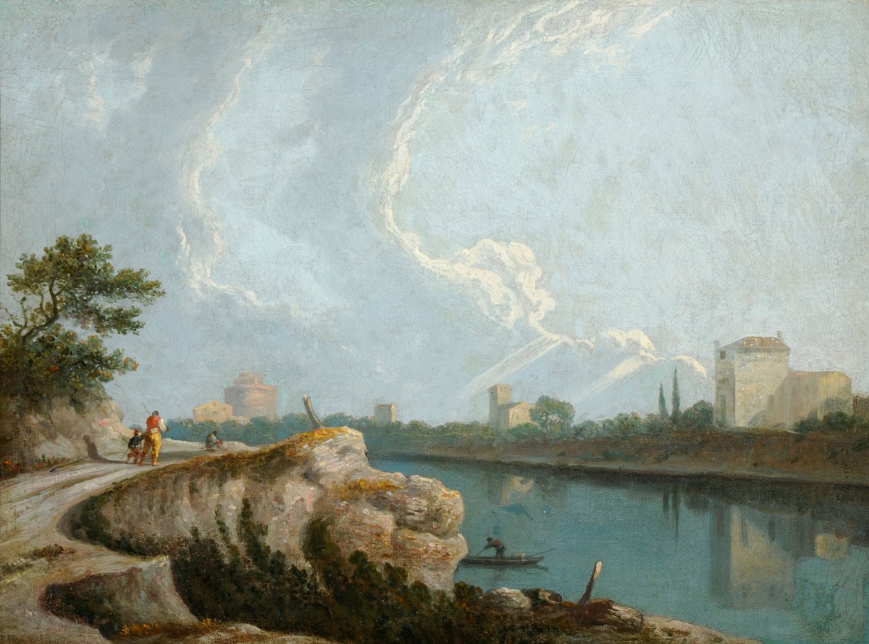 Margens do Tibre, Roma (óleo sobre tela) de Richard Wilson