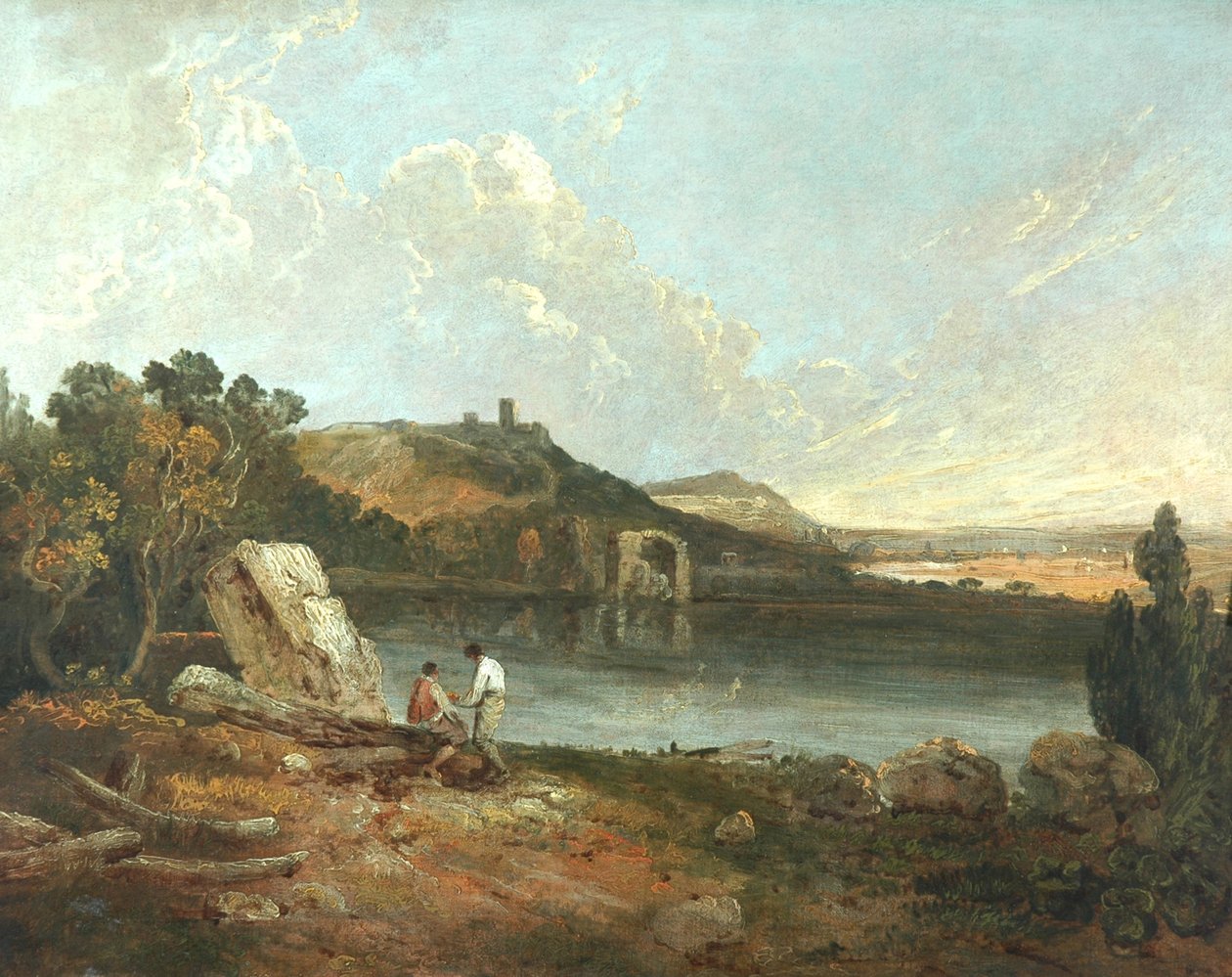 Cena do Lago Italiano (óleo sobre tela) de Richard Wilson